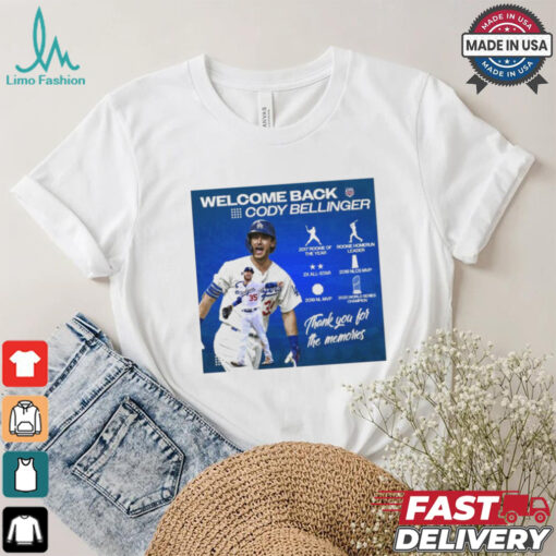 Official Poster Welcome Back The Ravine Cody Bellinger Los Angeles Dodgers Thank You For The Memories t shirt