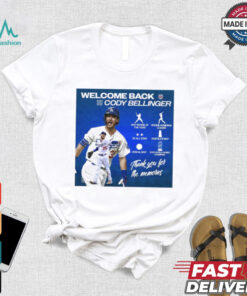 Official Poster Welcome Back The Ravine Cody Bellinger Los Angeles Dodgers Thank You For The Memories t shirt