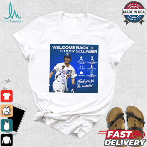 Official Poster Welcome Back The Ravine Cody Bellinger Los Angeles Dodgers Thank You For The Memories t shirt