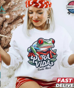 Official Pura vida Costa rica red eyed tree frog T shirt