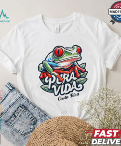 Official Pura vida Costa rica red eyed tree frog T shirt