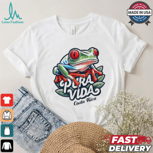 Official Pura vida Costa rica red eyed tree frog T shirt