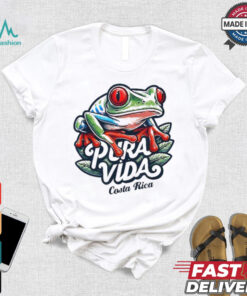 Official Pura vida Costa rica red eyed tree frog T shirt