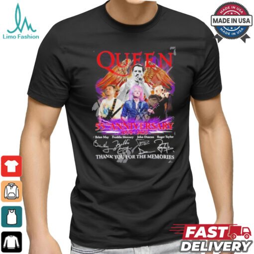 Official Queen 55th Anniversary 1970 – 2025 Thank You For The Memories T Shirt