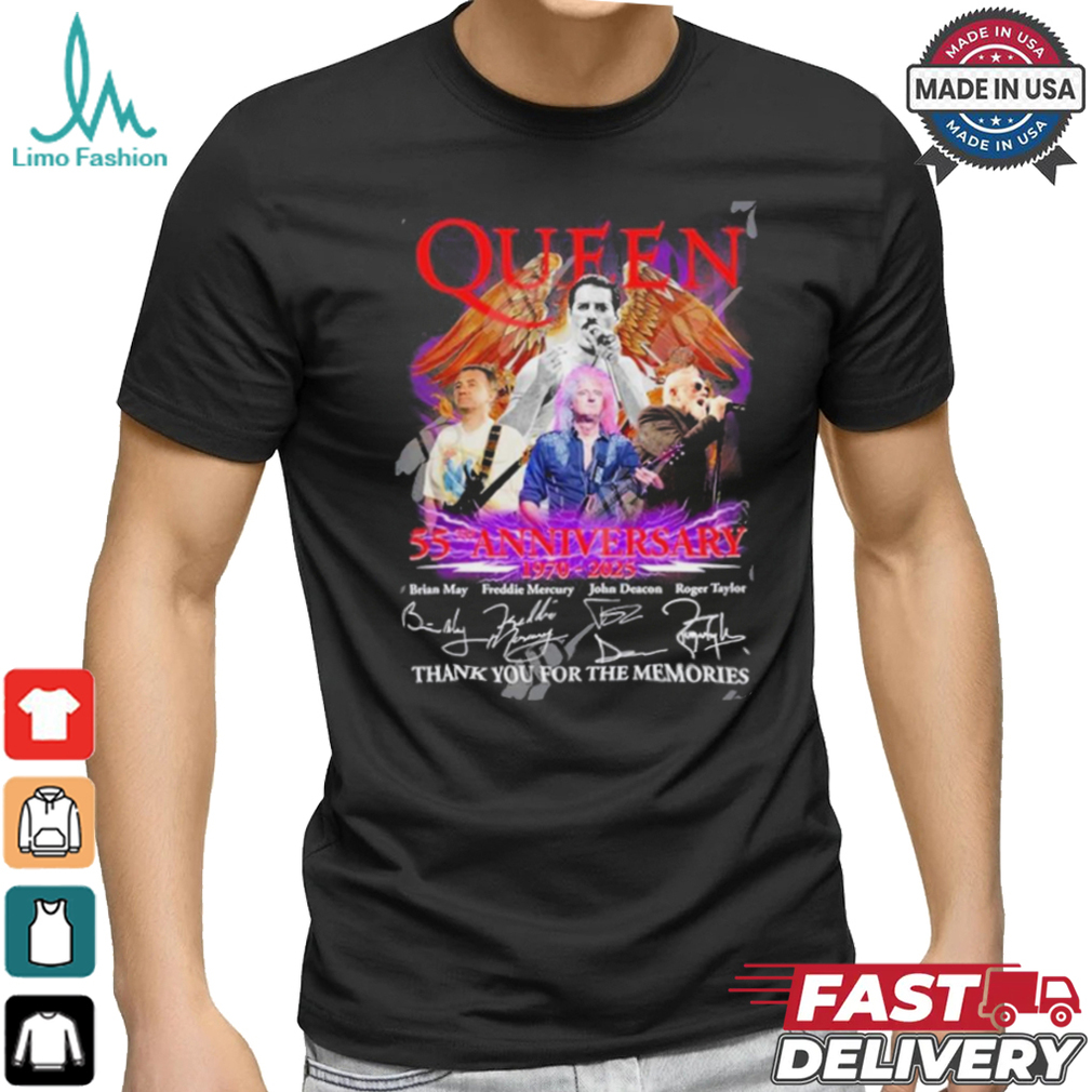 Official Queen 55th Anniversary 1970 – 2025 Thank You For The Memories T Shirt Official Queen 55th Anniversary 1970 – 2025 Thank You For The Memories T Shirt