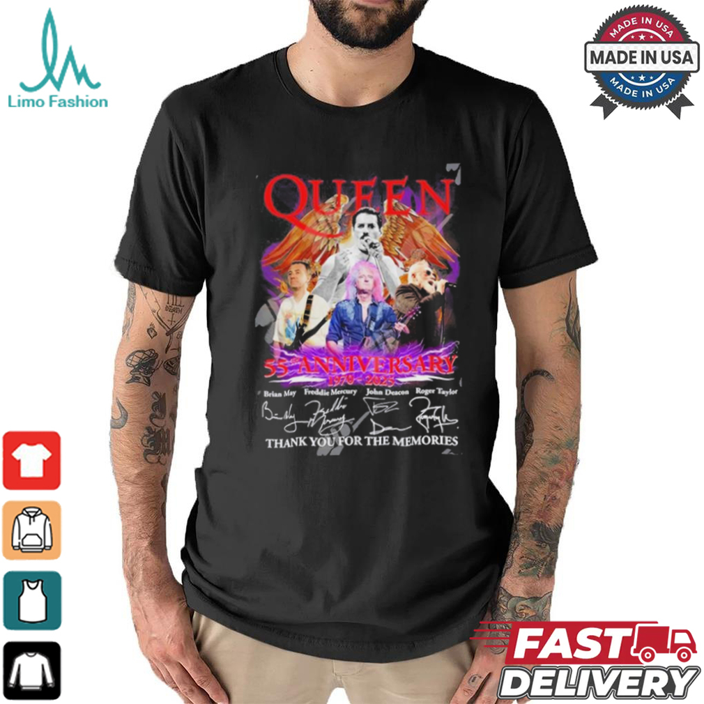 Official Queen 55th Anniversary 1970 – 2025 Thank You For The Memories T Shirt Official Queen 55th Anniversary 1970 – 2025 Thank You For The Memories T Shirt