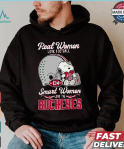 Official Real Women Love Football Smart Women Love The Ohio State Buckeyes X Snoopy Shirt, hoodie, sweater, long sleeve and tank top Official Real Women Love Football Smart Women Love The Ohio State Buckeyes X Snoopy Shirt