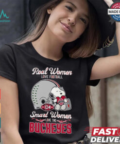 Official Real Women Love Football Smart Women Love The Ohio State Buckeyes X Snoopy Shirt, hoodie, sweater, long sleeve and tank top Official Real Women Love Football Smart Women Love The Ohio State Buckeyes X Snoopy Shirt