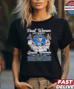 Official Real women love baseball smart women love the Milwaukee Brewers 2024 season players signatures shirt