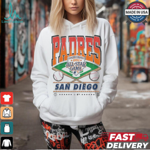 Official San Diego Padres White Straight Shot 47 Franklin Fashion Shirt