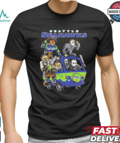 Official Seattle Seahawks NFL Horror Characters Movie Hippie Halloween Shirt