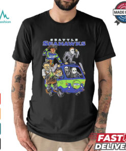 Official Seattle Seahawks NFL Horror Characters Movie Hippie Halloween Shirt