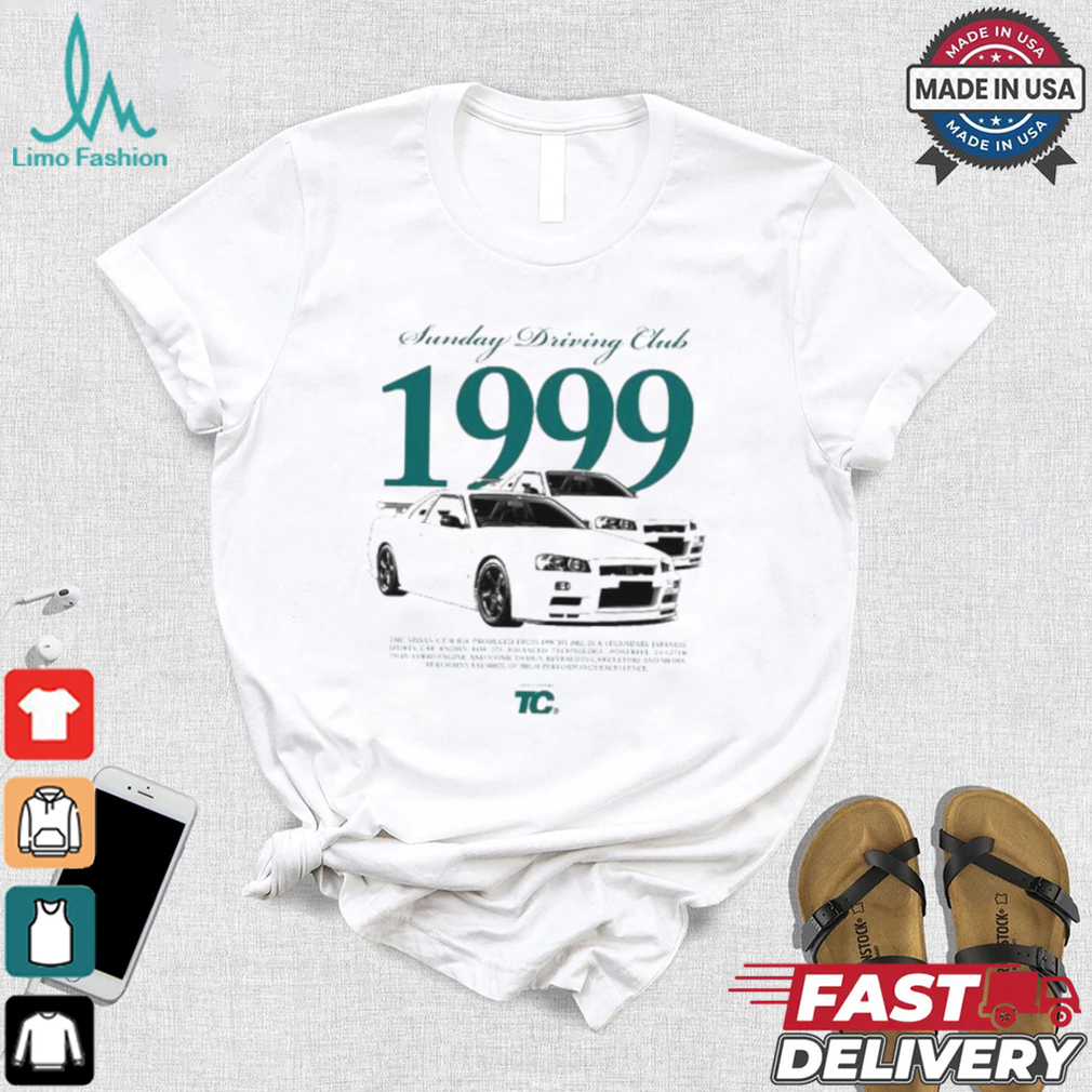 Official Sunday Driving Club 1999 The Nissan Gt r R34 Produced From 1995 To 2002 Is A Legendary Japanese T shirt Official Sunday Driving Club 1999 The Nissan Gt r R34 Produced From 1995 To 2002 Is A Legendary Japanese T shirt