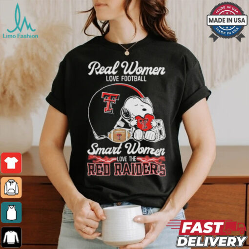 Official Texas Tech Red Raiders x Snoopy Real Women Love Football Smart Women Helmet 2024 Shirt
