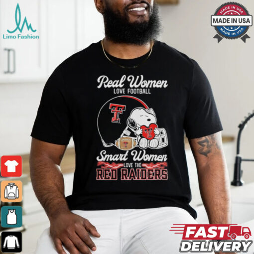 Official Texas Tech Red Raiders x Snoopy Real Women Love Football Smart Women Helmet 2024 Shirt