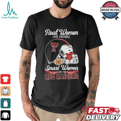 Official Texas Tech Red Raiders x Snoopy Real Women Love Football Smart Women Helmet 2024 Shirt