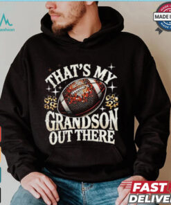 Official That’s my grandson Football game grandma leopard bling bling pullover T shirt