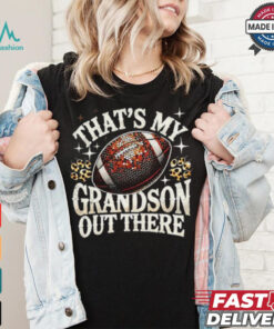 Official That’s my grandson Football game grandma leopard bling bling pullover T shirt