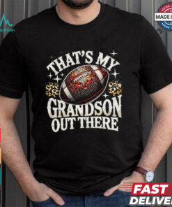 Official That’s my grandson Football game grandma leopard bling bling pullover T shirt