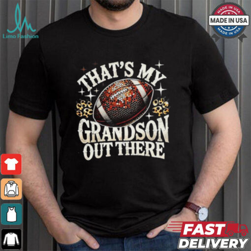 Official That’s my grandson Football game grandma leopard bling bling pullover T shirt