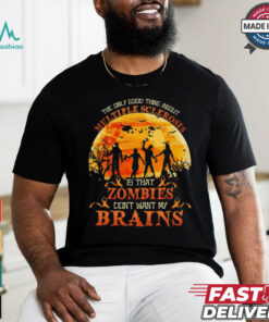 Official The Only Good Thing About Multiple Sclerosis Is That Zombies Dont Want My Brains Halloween 2024 Shirt