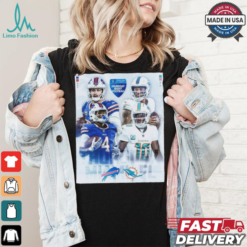 Official Thursday Night Football NFL Buffalo Bills vs Miami Dolphins Poster t shirt Official Thursday Night Football NFL Buffalo Bills vs Miami Dolphins Poster t shirt