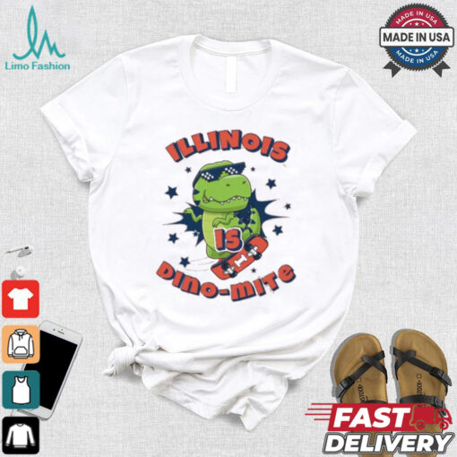 Official Toddler Illinois Fighting Illini Orange Vive La Fete Dino mite T shirt