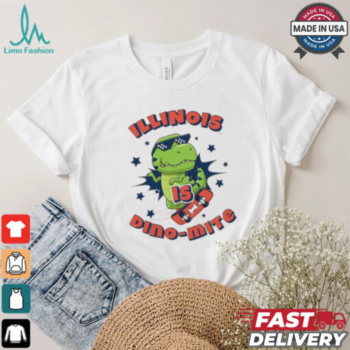 Official Toddler Illinois Fighting Illini Orange Vive La Fete Dino mite T shirt