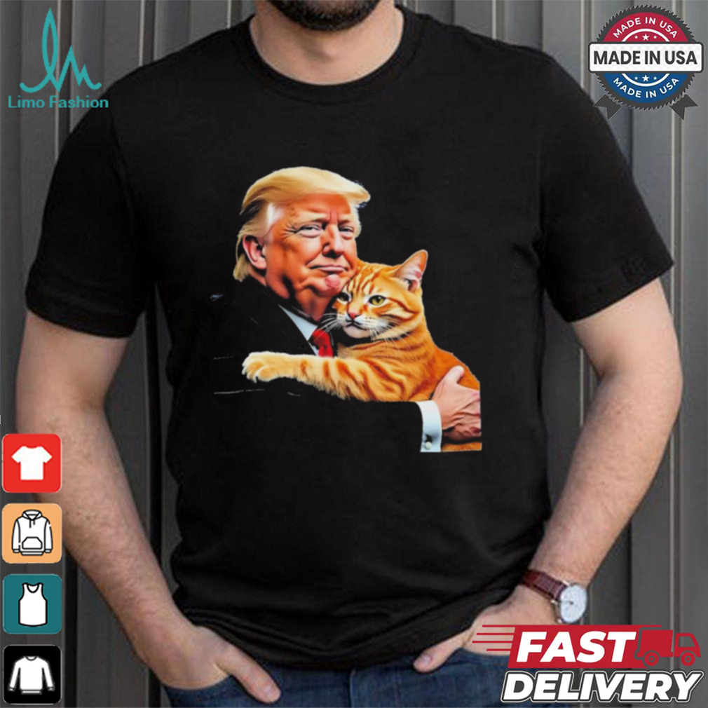 Official Trump Hugging Orange Cat Funny 2024 Election Meme Graphic T Shirt Official Trump Hugging Orange Cat Funny 2024 Election Meme Graphic T Shirt