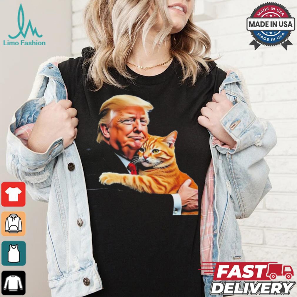 Official Trump Hugging Orange Cat Funny 2024 Election Meme Graphic T Shirt Official Trump Hugging Orange Cat Funny 2024 Election Meme Graphic T Shirt