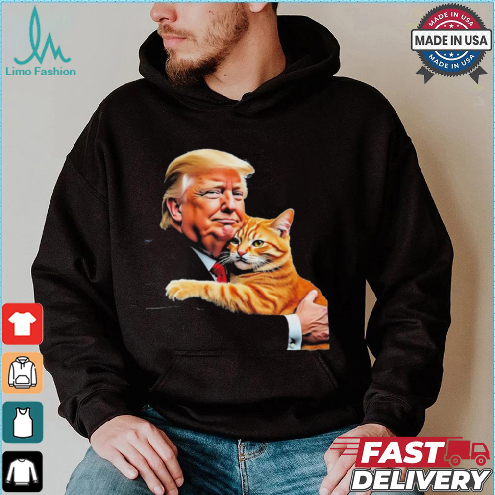 Official Trump Hugging Orange Cat Funny 2024 Election Meme Graphic T Shirt Official Trump Hugging Orange Cat Funny 2024 Election Meme Graphic T Shirt