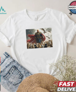 Official Trump president wielding a sword and armor behind his animal friends Vote Trump for president poster t shirt