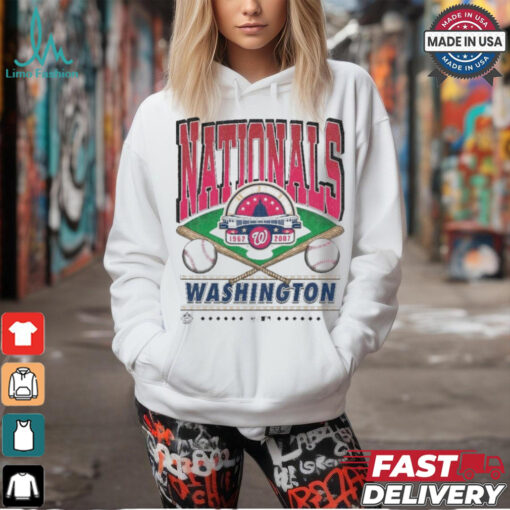 Official Washington Nationals White Straight Shot 47 Franklin Fashion Shirt