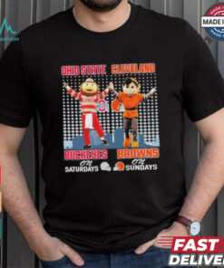 Ohio State Buckeyes On Saturdays and Cleveland Browns On Sundays Mascots T Shirt