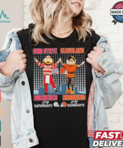 Ohio State Buckeyes On Saturdays and Cleveland Browns On Sundays Mascots T Shirt