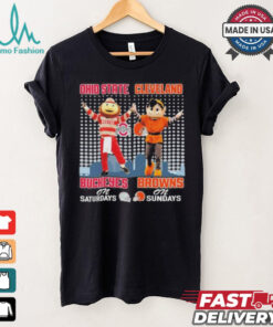 Ohio State Buckeyes On Saturdays and Cleveland Browns On Sundays Mascots T Shirt