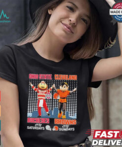 Ohio State Buckeyes On Saturdays and Cleveland Browns On Sundays Mascots T Shirt