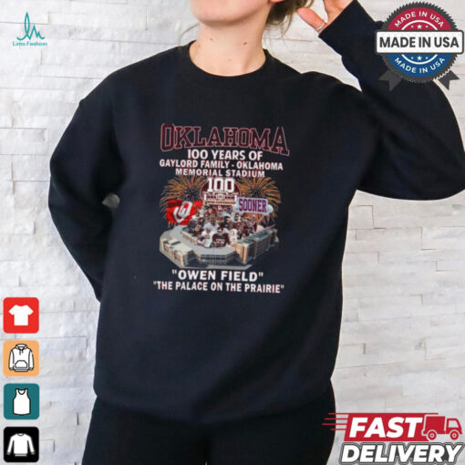 Oklahoma Sooners 100 Years Of Gaylord Family Oklahoma Memorial Stadium T Shirt