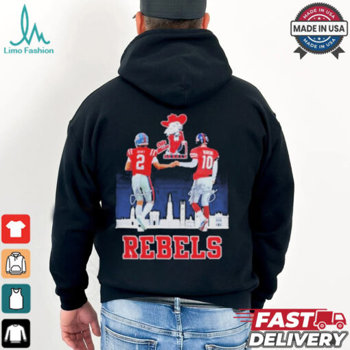 Ole Miss Rebels Jaxson Dart And Eli Manning Rebels City Signatures T shirts