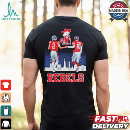 Ole Miss Rebels Jaxson Dart And Eli Manning Rebels City Signatures T shirts