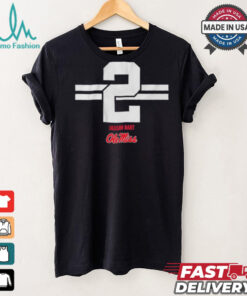 Ole miss football jaxson dart 2 stripe shirt