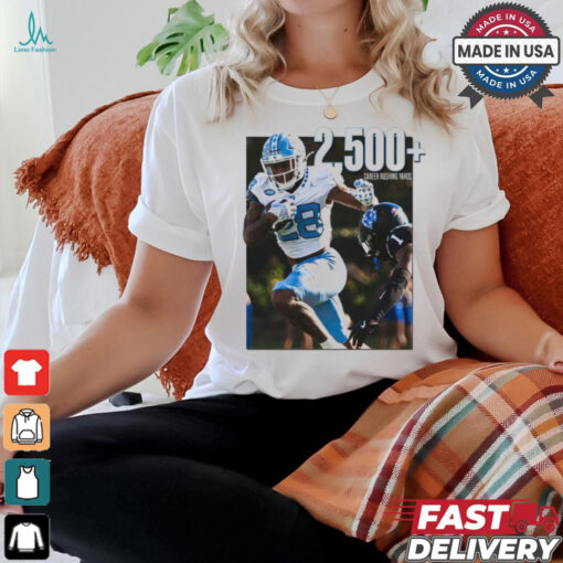 Omarion Hampton Carolina Football 2500+ Career Rushing Yards T Shirt