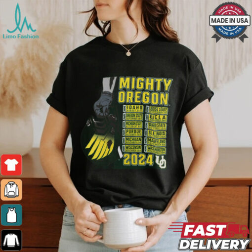 Oregon Ducks Green Football Schedule T Shirt