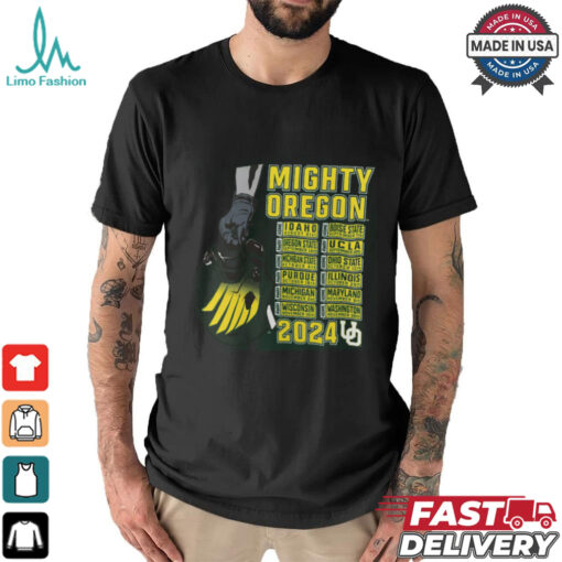 Oregon Ducks Green Football Schedule T Shirt