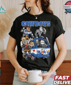Original Dallas Cowboys NFL Horror Characters Movie Hippie Halloween Shirt