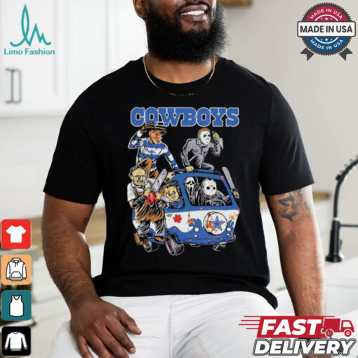 Original Dallas Cowboys NFL Horror Characters Movie Hippie Halloween Shirt