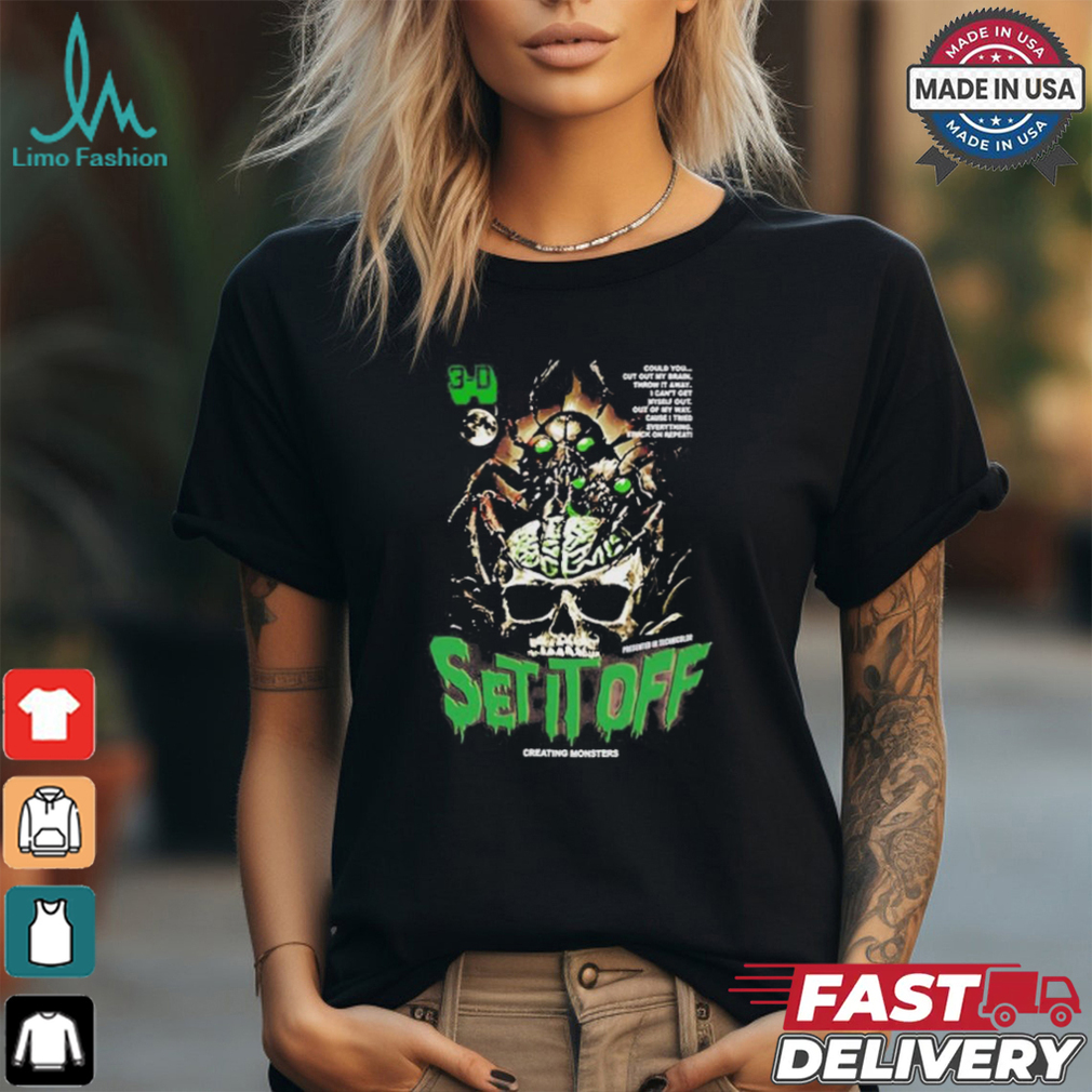 Original Set It Off Band Creating Monsters Brain 2024 T Shirt Original Set It Off Band Creating Monsters Brain 2024 T Shirt