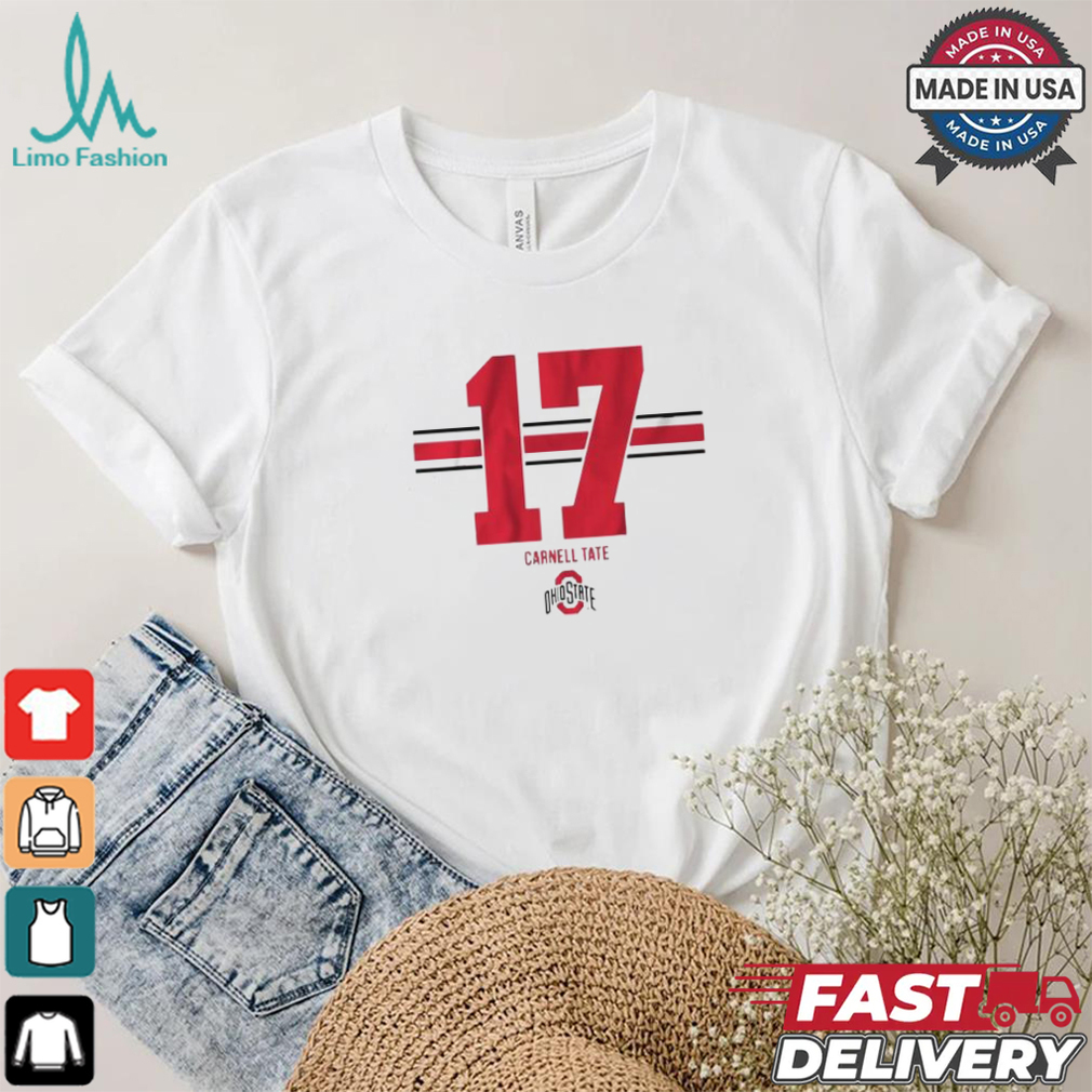 Osu Football Carnell Tate 17 Stripe T shirt Osu Football Carnell Tate 17 Stripe T shirt