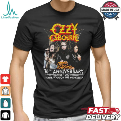 Ozzy Osbourne 76th Anniversary 1948 – 2024 Thank You For The Memories T Shirt