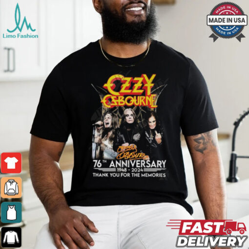 Ozzy Osbourne 76th Anniversary 1948 – 2024 Thank You For The Memories T Shirt
